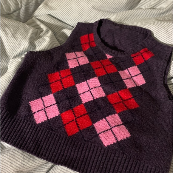 preppy y2k knit sweater vest autumn - Picture 2 of 2